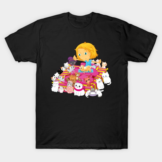 Sweet Happy Cub Kittens T-Shirt by ZenCloak